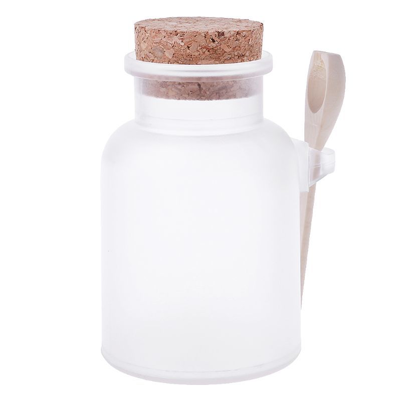 100 Ml/200 Ml/300 Ml Scrub Bath salt Abs Fles Met Wooden lid Glue Cock Storage Stopper bottle Frosted Seal Pot Home Bathroom