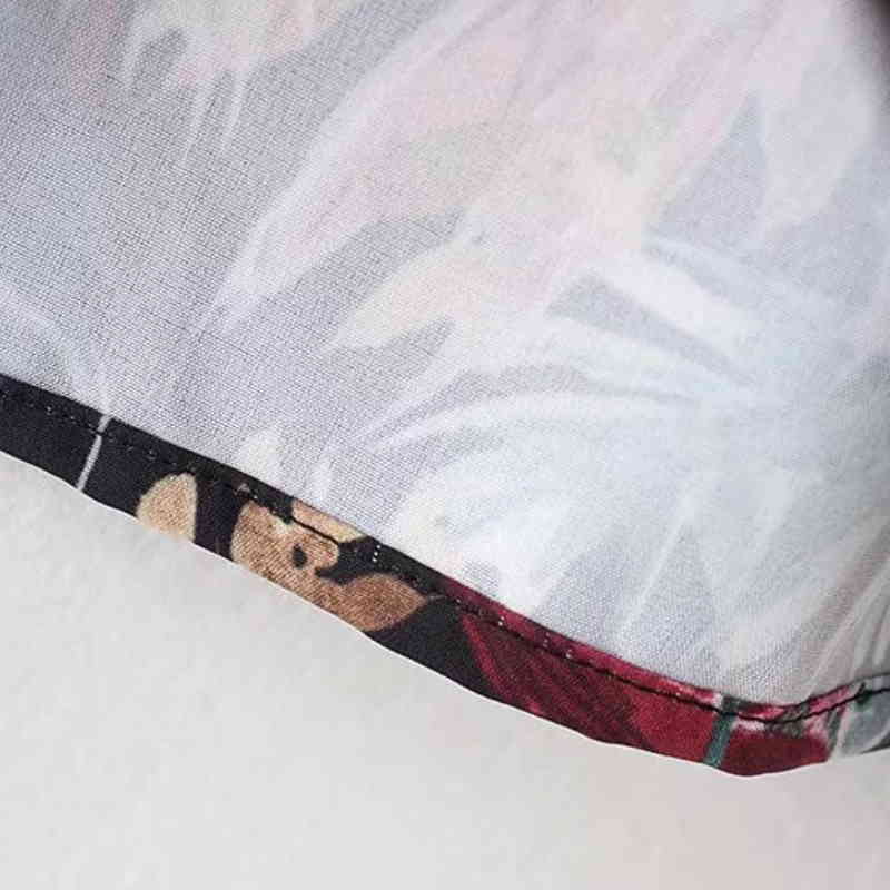 casual lady retro printing tailored collar blouse fashion women long sleeve shirt autumn loose tops chemise blusas S3539 210430Z