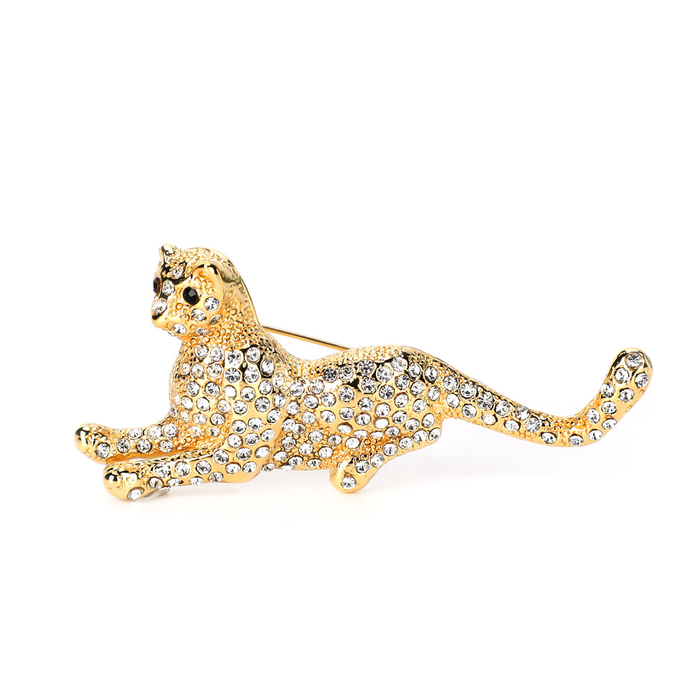 Varole New Arrival Brooch For Women Leopard shaped Crystal brooch unique 18K gold plated brooches
Varole New Arrival Brooch For Women Leopard shaped Crystal brooch unique 18K gold plated brooches