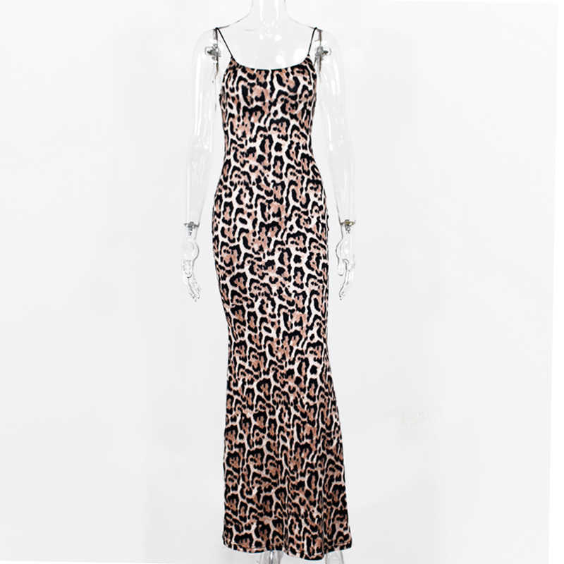 Asia Garden Long Summer Dress Leopard Women Vintage Animal Print Party Maxi Casual Elegant Beach 210623