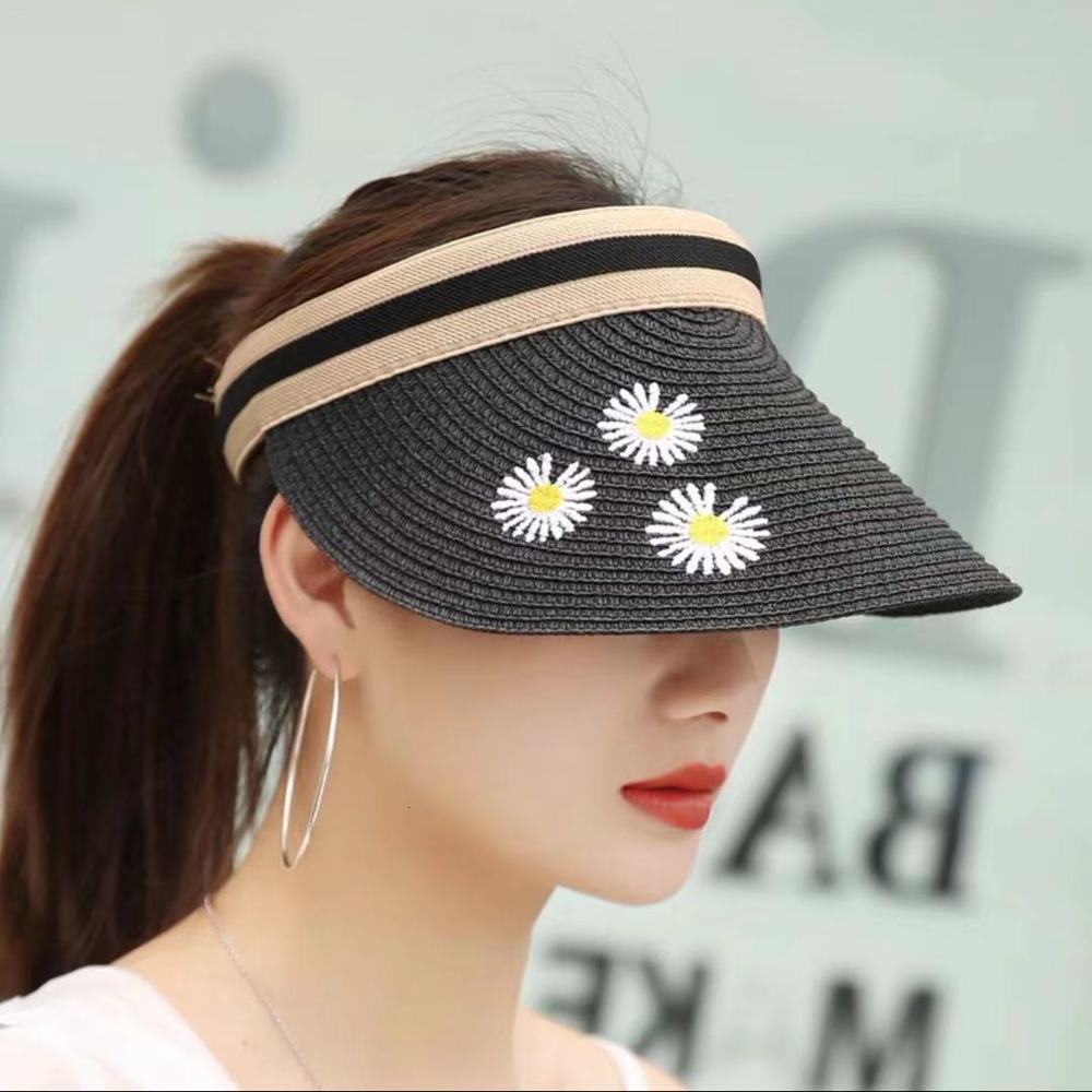 Sun hat Empty top fashion versatile trend Daisy embroidery sun beach travel hat Korean style, Blue;gray
Sun hat Empty top fashion versatile trend Daisy embroidery sun beach travel hat Korean style, Blue;gray