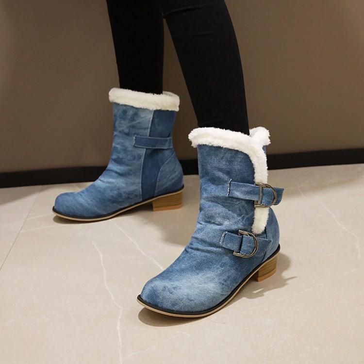 Boots Foreign Trade Large 46 47 48 Women's Small 31 32 33 Versatile Medium Heel Thick Winter Womens Snow