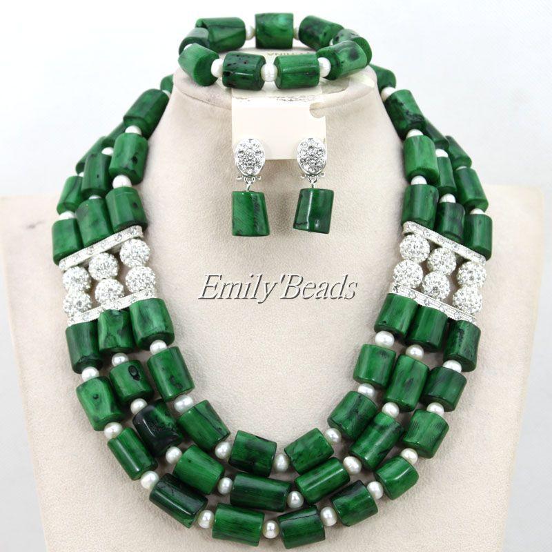 Earrings & Necklace 2021 Nigerian Green Coral Beads Jewelry Set African Wedding Bridal Bride Gift CJ437, As pic
Earrings & Necklace 2021 Nigerian Green Coral Beads Jewelry Set African Wedding Bridal Bride Gift CJ437, As pic
