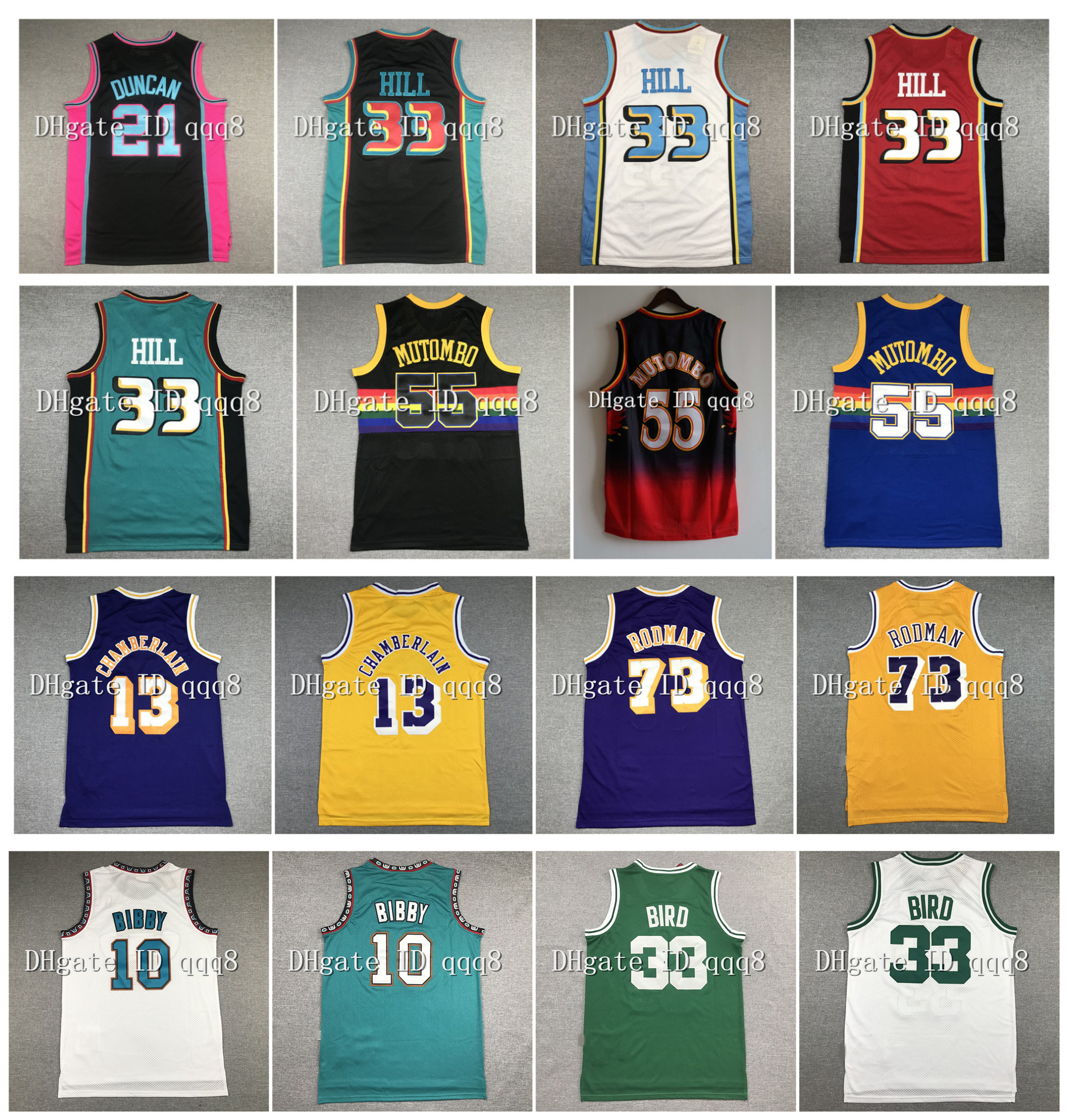 Retro Grant 33 Hill Jerseys Mike 10 Bibby Tim 21 Duncan 10 Dennis Rodman 55 Dikembe Mutombo Larry Vintage Bird 13 Wilt Chamberlain Stitching College Basketball Jersey, As pic
Retro Grant 33 Hill Jerseys Mike 10 Bibby Tim 21 Duncan 10 Dennis Rodman 55 Dikembe Mutombo Larry Vintage Bird 13 Wilt Chamberlain Stitching College Basketball Jersey, As pic