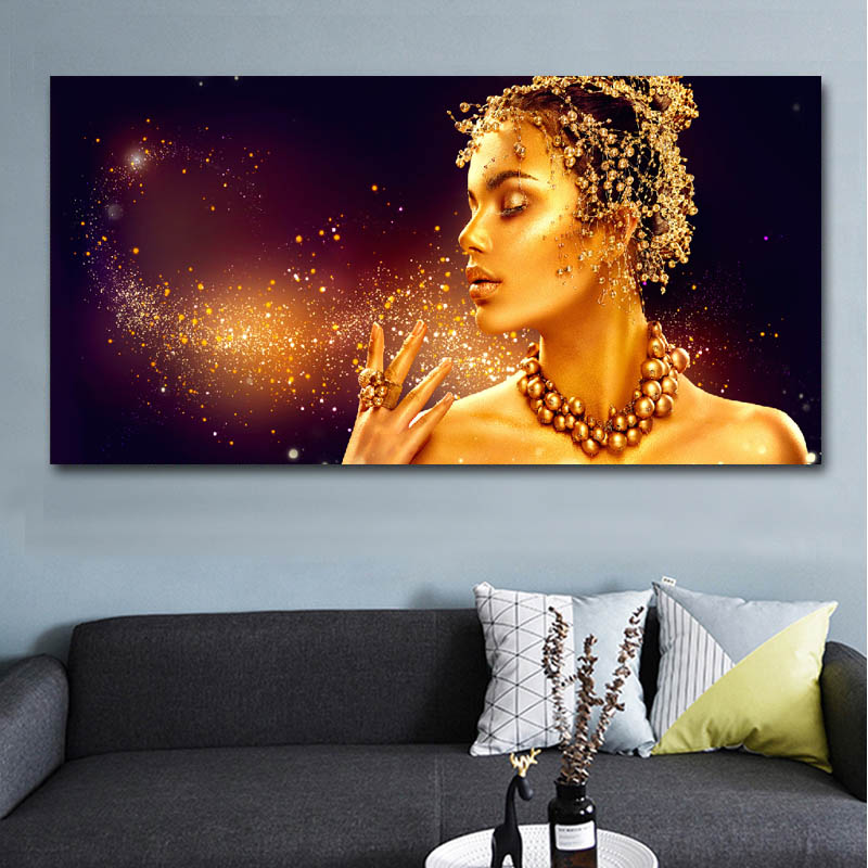 Large Size Canvas Painting African Golden Woman Poster Wall Art Portrait Picture HD Print For Living Room Bedroom Decoration
Large Size Canvas Painting African Golden Woman Poster Wall Art Portrait Picture HD Print For Living Room Bedroom Decoration