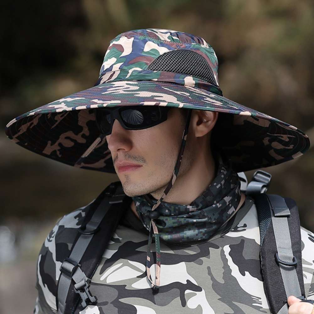Big Brim Hat men's outdoor sunshade hat summer sun hanging fishing camouflage fisherman's mountaineering, Blue;gray
Big Brim Hat men's outdoor sunshade hat summer sun hanging fishing camouflage fisherman's mountaineering, Blue;gray