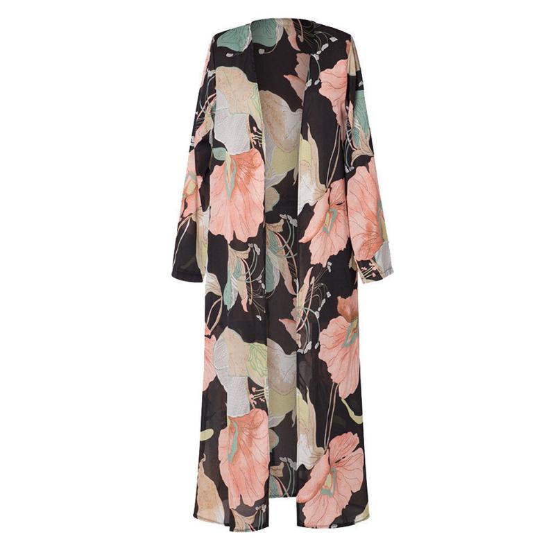 Women's Loose Blouses Summer Chiffon Shawl Kimono Long Sleeve Cardigan Sun Protection Tops Lady Shirts