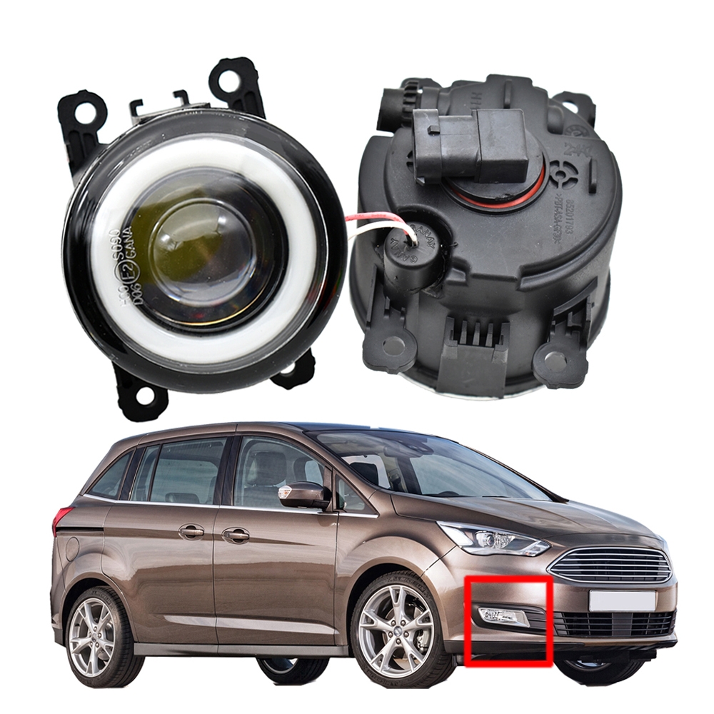2pcs/pair LED with lens fog Lights For Ford Figo 2015-2016 C-Max 2 MPV 2010-2015 EcoSport 2013-2017 Falcon