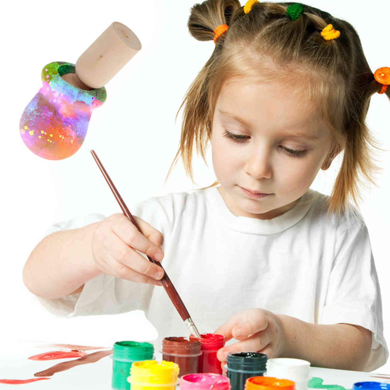 10 PCS Unfinished Wooden Peg Doll Bodies People Nesting Set for Paint Stain Ornament Decorations Childlike fun