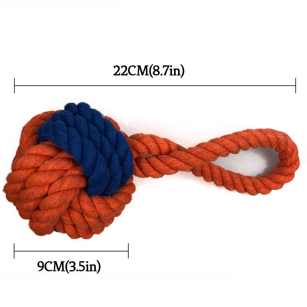 Durable Dog Chew Toy Dogs Linen Rope Ball Tug Of War Toy Teeth Cleaning Strong Pull Playing Dog Puppy Interactive Training Toy