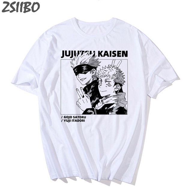 Harajuku Female's t shirt Anime Jujutsu Kaisen Printed Casual Unisex Short Sleeve Tshirt Cartoon T-shirt Women Streetwear Tops, White02 
Harajuku Female's t shirt Anime Jujutsu Kaisen Printed Casual Unisex Short Sleeve Tshirt Cartoon T-shirt Women Streetwear Tops, White02