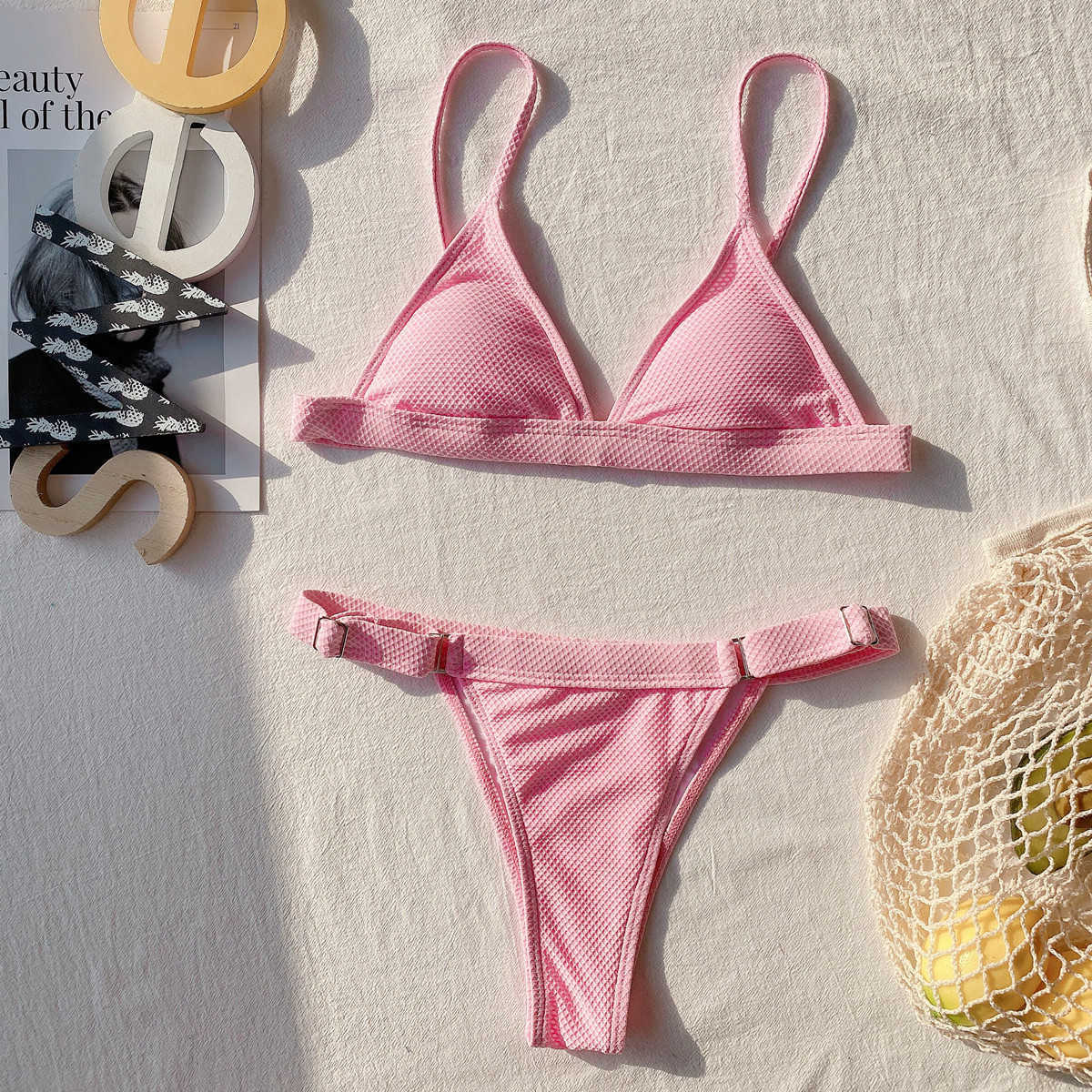 Women Swimwear Sling Push Up Bodysuit Swimsuit Bikini Set Black Sexy Swimming Suit Brazilians Beach Micro Mini Bikinis Thongs 210604