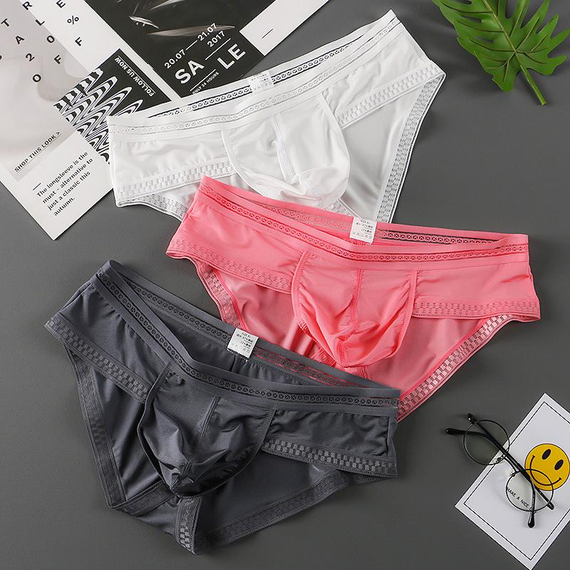 Underpants 3PC Men's Underwear Briefs Ice Silk U Pouch Men Sexy Lingerie Low-Rise Summer Panties 2021 Man Sea Satin, White pink grey
Underpants 3PC Men's Underwear Briefs Ice Silk U Pouch Men Sexy Lingerie Low-Rise Summer Panties 2021 Man Sea Satin, White pink grey