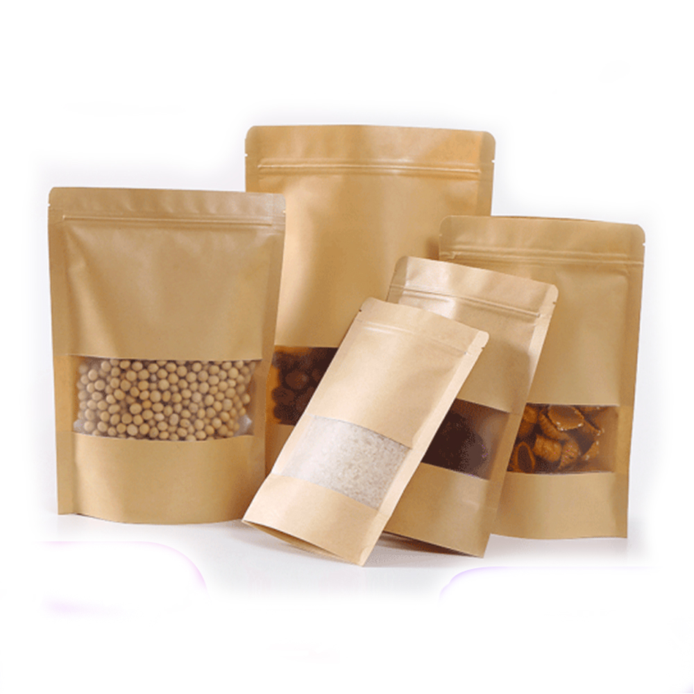 14 Sizes Sealing Brown Kraft Paper Stand-Up Bags Heat Sealable Resealable Zip Pouch Inner Foil Food Storage Packaging Bag With Clear Window
14 Sizes Sealing Brown Kraft Paper Stand-Up Bags Heat Sealable Resealable Zip Pouch Inner Foil Food Storage Packaging Bag With Clear Window