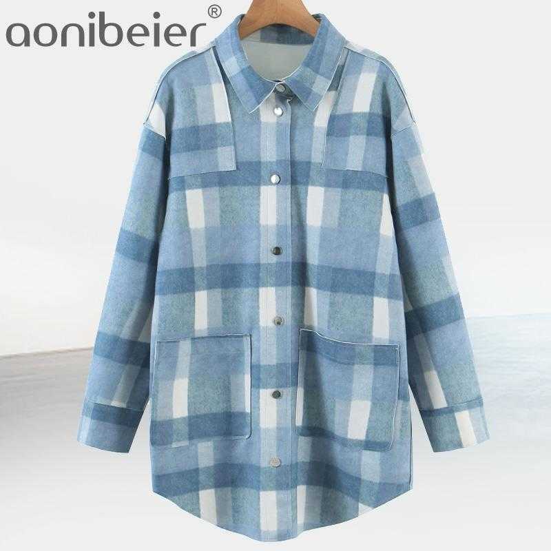 Women Tweed Jacket With Plaid Print Long Sleeve Outwear Coat Femme High Street Fashion Casual Loose Oversize 210604, Blue
Women Tweed Jacket With Plaid Print Long Sleeve Outwear Coat Femme High Street Fashion Casual Loose Oversize 210604, Blue