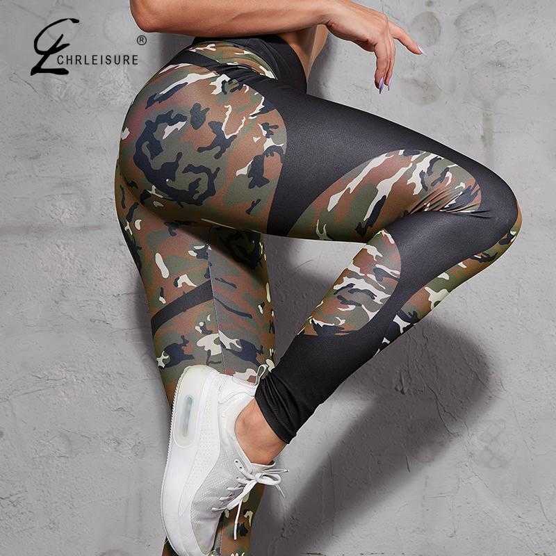 Camouflage Print Legging Women High Waist Leggings Women Push Up Sexy Gym Leggings Heartbeat Print Pants Leginsy 210820