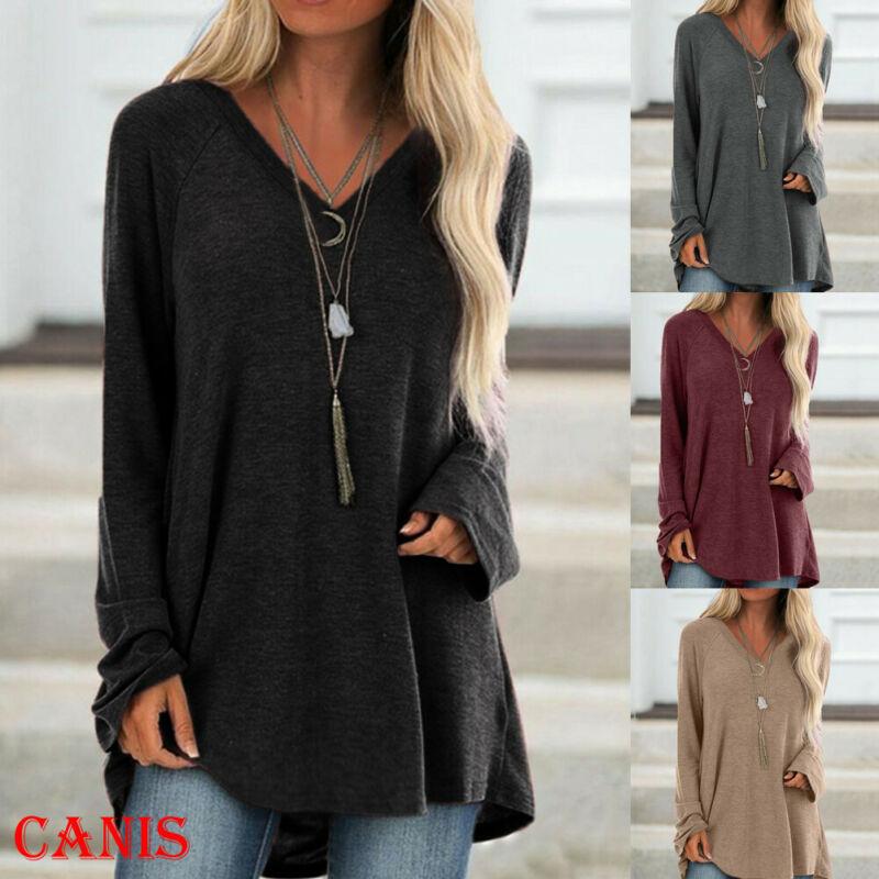 Women's T-Shirt Fashion Casual Solid Long Sleeve V-Neck Tee Ladies Oversized Loose Jumper Pullover Tops, White
Women's T-Shirt Fashion Casual Solid Long Sleeve V-Neck Tee Ladies Oversized Loose Jumper Pullover Tops, White