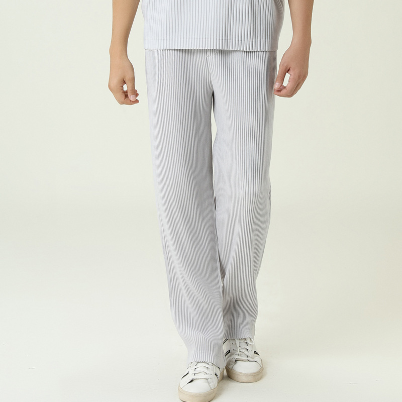 IEFB men's Trousers Pleated Casual Pants Spring Casual All-match Vertical Mop Pants Loose Straight Pants Male 9Y3842 210524
