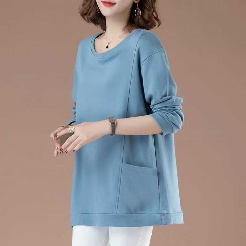 2020 new middle-aged mother's cotton sweater women's spring and leisure loose large autumn sleeve top medium long, Black
2020 new middle-aged mother's cotton sweater women's spring and leisure loose large autumn sleeve top medium long, Black