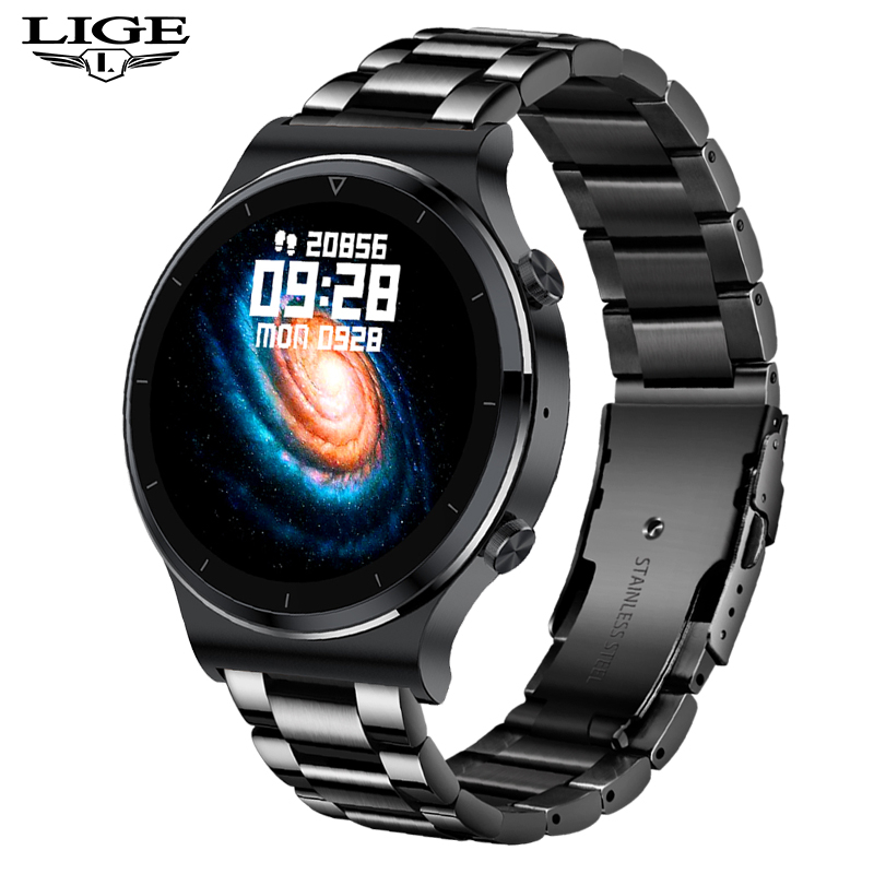 LIGE New Men Smart watch Heart rate Blood pressure IP68 waterproof sports Fitness watch Luxury Smart watch male for iOS Androidg, Black
LIGE New Men Smart watch Heart rate Blood pressure IP68 waterproof sports Fitness watch Luxury Smart watch male for iOS Androidg, Black