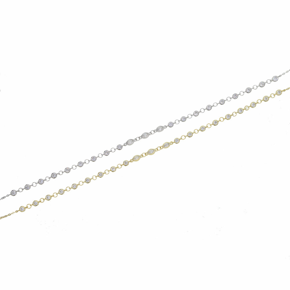Bling Real 925 cz crystal choker necklace gold color chain eye stone pendant short necklace for women jewelry dropshipping