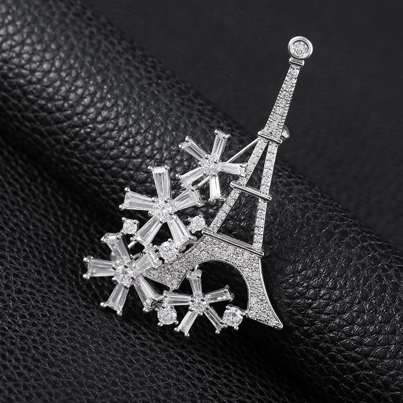 Pins, Brooches Zhijia Silver Color Romantic Tower&flower Pins Jewelry Dress Party Luxury Rhinestone Accessories
Pins, Brooches Zhijia Silver Color Romantic Tower&flower Pins Jewelry Dress Party Luxury Rhinestone Accessories