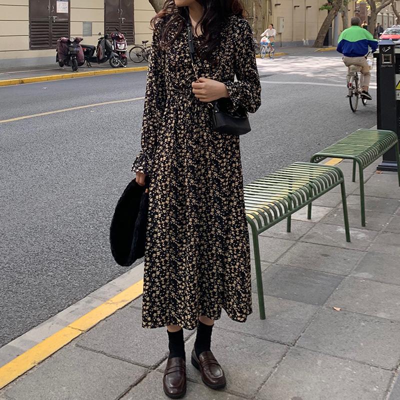 Casual Dresses Sannian Women Dress 2021 Autumn Floral Temperament Waist-knee Mid-length Clothes, Black
Casual Dresses Sannian Women Dress 2021 Autumn Floral Temperament Waist-knee Mid-length Clothes, Black