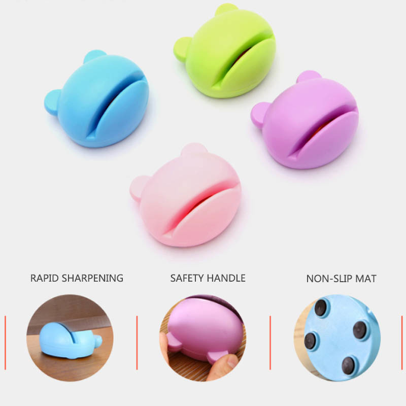 Whetstone Knife Grinding Mill Kitchen Gadgets 1 Pc Multifunction Cartoon Design Knife Sharpener Mini Grindstone