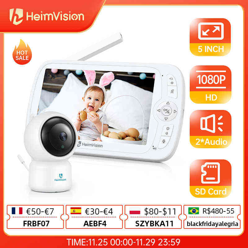 HeimVision Soothe 3 1080P Baby Monitor With Camera 5.0 inch Screen Night Vision PTZ Zoom 2 Way Audio VOX Lullaby SD Card Record H1125
HeimVision Soothe 3 1080P Baby Monitor With Camera 5.0 inch Screen Night Vision PTZ Zoom 2 Way Audio VOX Lullaby SD Card Record H1125