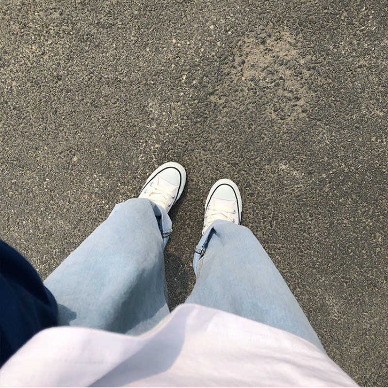 Jeans Femme Pantalones Korean Loose High Waist Wide Leg Baggy Jean Pants Blue Black Fashion Casual Harajuku Woman Pants 210730