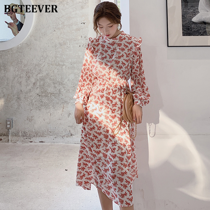 2021bgteever elegant stand collar ruffles women dress full sleeve elastic waist female chiffon dress 2021 spring midi vestidos femme, Black;gray
2021bgteever elegant stand collar ruffles women dress full sleeve elastic waist female chiffon dress 2021 spring midi vestidos femme, Black;gray
