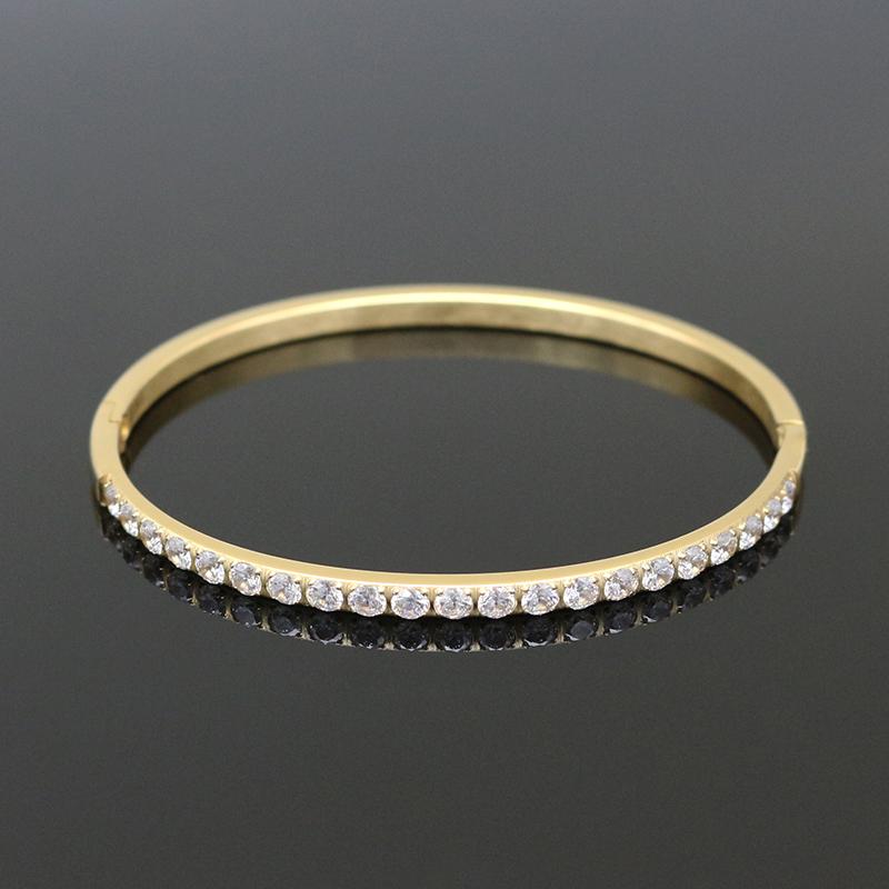 Bangle Luxury Women Trendy Stainless Steel Crystal Bangles Bracelets For Wedding Gift Fashion Jewelry Wholesale
Bangle Luxury Women Trendy Stainless Steel Crystal Bangles Bracelets For Wedding Gift Fashion Jewelry Wholesale