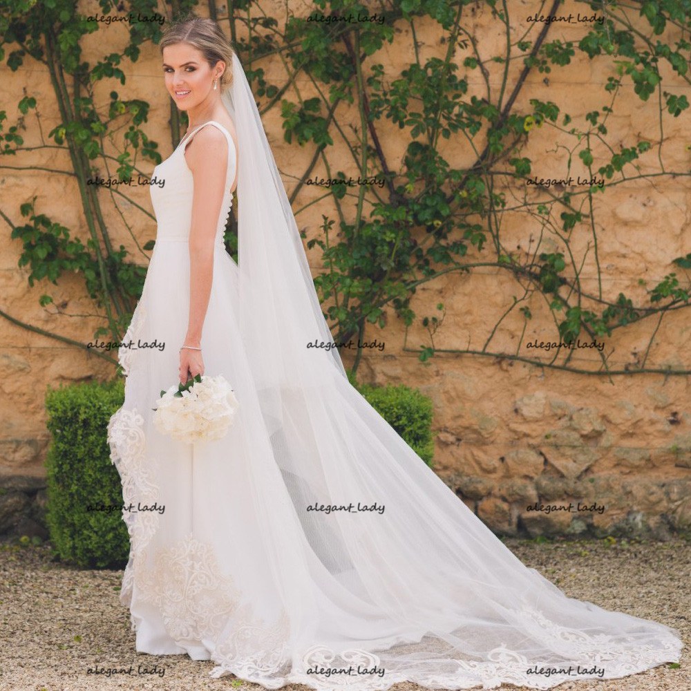 Crepe Mermaid beach Wedding Dress 2021 Square Neck sexy covered buttons bohemian trumpet garden bridal reception second dresses