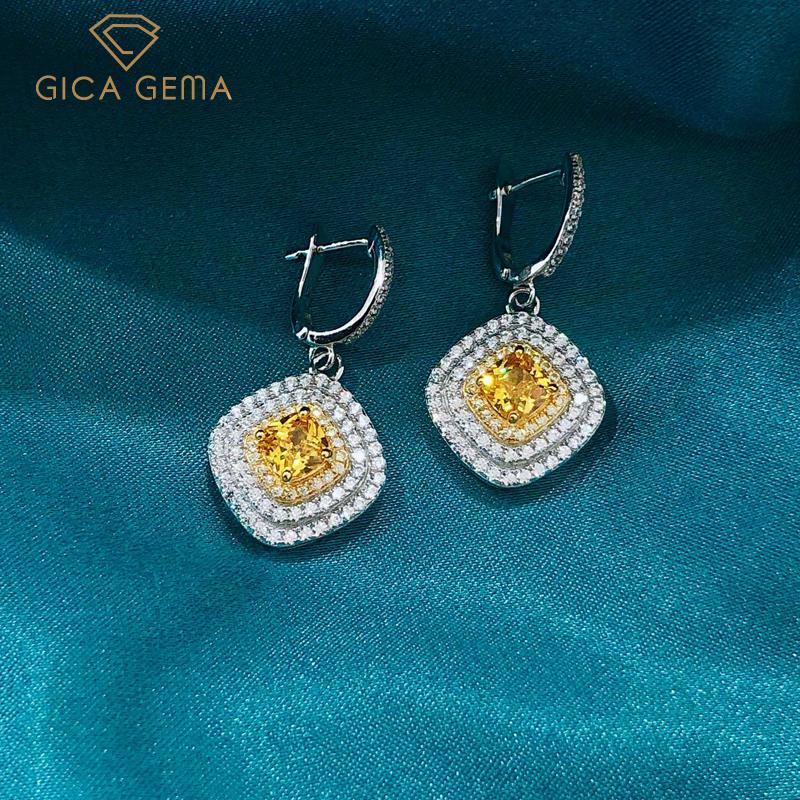 Stud GICA 100% 925 Sterling Silver Sparkling Full High Carbon Diamond Yellow Ear Button Earrings For Women Party Fine Jewelry Gifts, Golden;silver
Stud GICA 100% 925 Sterling Silver Sparkling Full High Carbon Diamond Yellow Ear Button Earrings For Women Party Fine Jewelry Gifts, Golden;silver