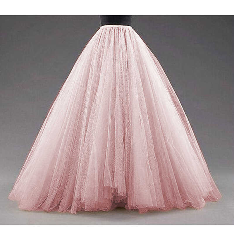 Sky Blue Puffy Long Tulle Skirt Vintage Gold Female Tutu Skirt For Bridal Poshoots Custom Made Christmas Saias 210621