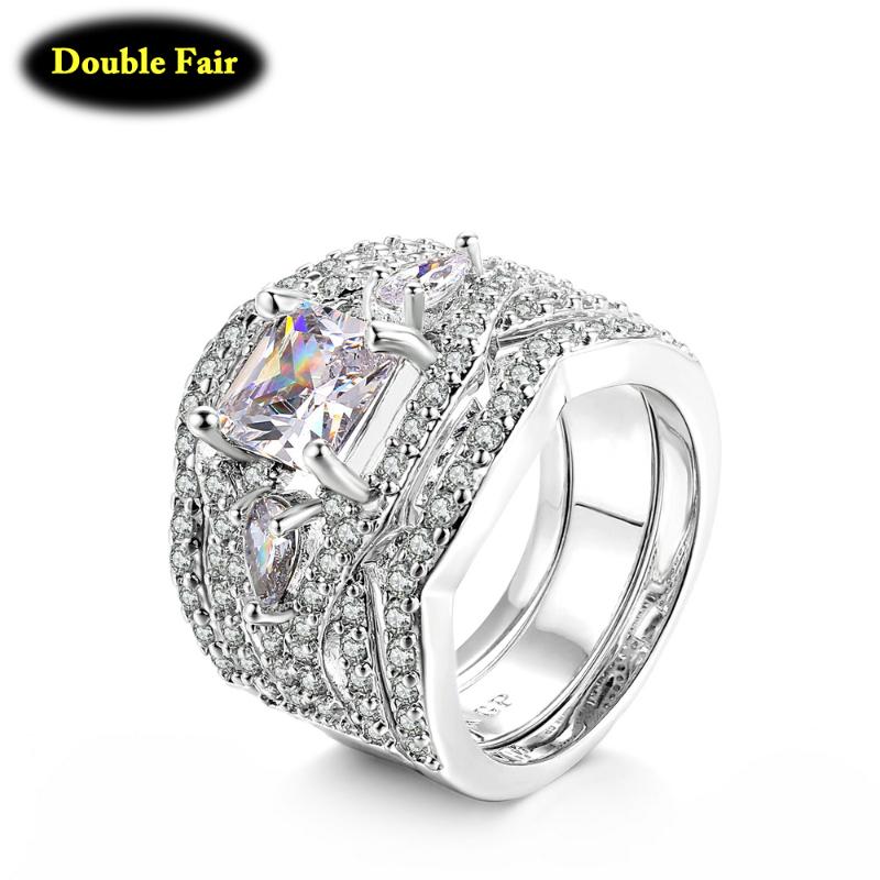 Cluster Rings Classic Silver Color 3 Rounds Ring Sets Cubic Zirconia Jewelry For Women Wedding Wholesale DWR643, Golden;silver
Cluster Rings Classic Silver Color 3 Rounds Ring Sets Cubic Zirconia Jewelry For Women Wedding Wholesale DWR643, Golden;silver