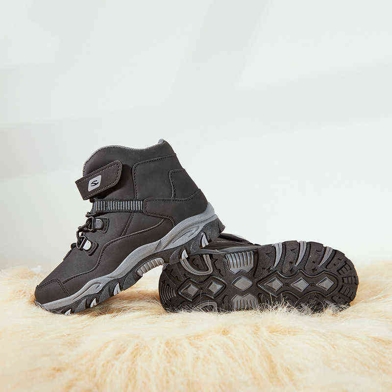 High Quality Boys Martin Boots Autumn Winter Anti-skid Keep Warm Snow Boots Plus Size 28-39 Big Kids Shoes 211108
