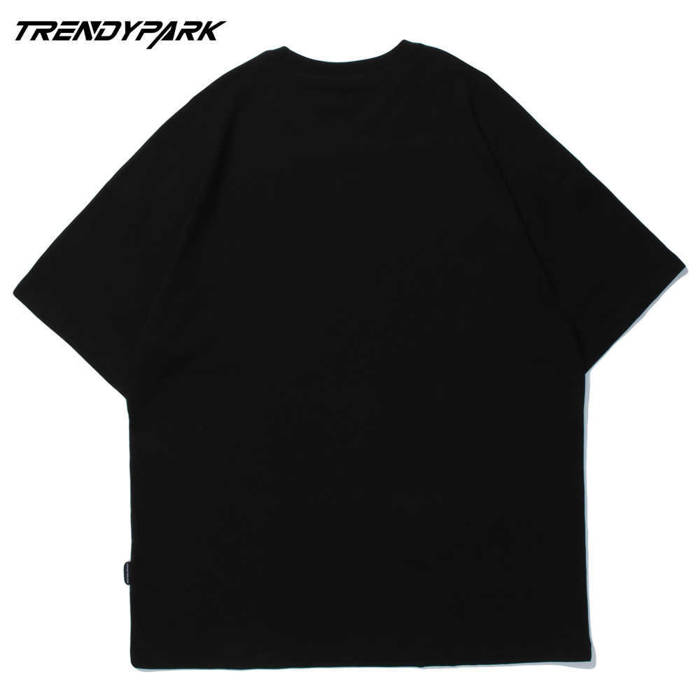 Men's Hip Hop T Shirt Oversize Japanese Anime Print Tshirt Harajuku Cotton Casual Summer Short Sleeve Streetwear T-Shirt Tops 210601