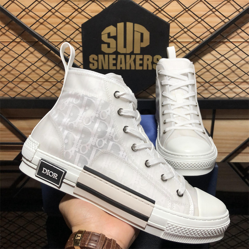Dior B23 High Top shoes Men Women Logo Oblique Bee Embroidery Daniel Arsham Light Blue Black White Outdoor Canvas Sport Platform Luxury Designer Trainers Sneakers