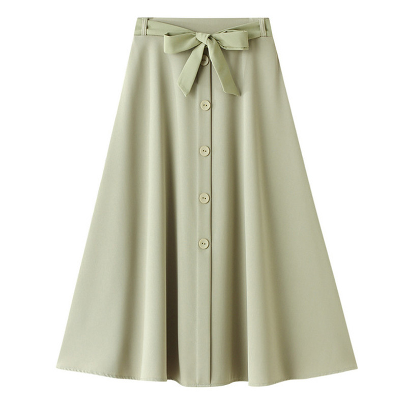 Sweet women pleated with Bowknot long skirts Spring Summer korea styled buttons cotton loose for grils female 210524, Green
Sweet women pleated with Bowknot long skirts Spring Summer korea styled buttons cotton loose for grils female 210524, Green