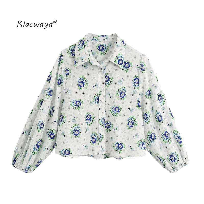 Women Fashion Floral Print Cropped Blouses Vintage Lantern Sleeve Button-up Female Shirts Blusas Chic Tops 210521, As picture
Women Fashion Floral Print Cropped Blouses Vintage Lantern Sleeve Button-up Female Shirts Blusas Chic Tops 210521, As picture
