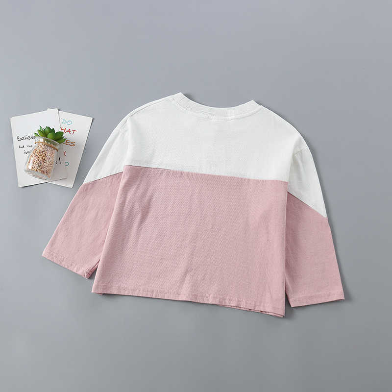 2-7 years high quality girl clothing set spring autumn active solid T-shirt + denim pant kid children 210615