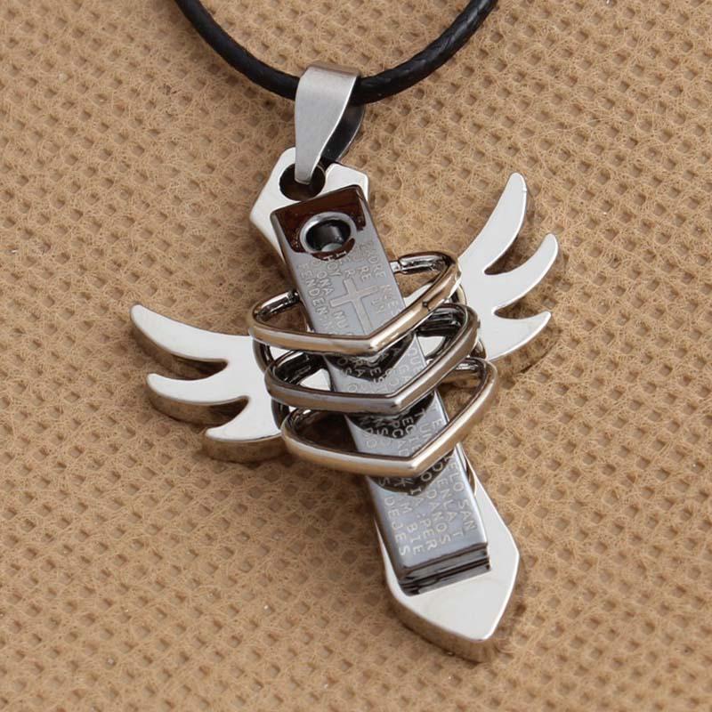 OrnameHigh-quality Fashionable Personality Titanium Steel Three-ring Angel Wing Cross Necklace Ornaments Men's Chokers
OrnameHigh-quality Fashionable Personality Titanium Steel Three-ring Angel Wing Cross Necklace Ornaments Men's Chokers