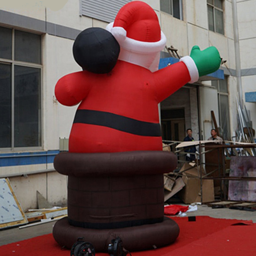 Giant Inflatable Santa Claus For Christmas gathering Decoration, Father man Climbing from chimney