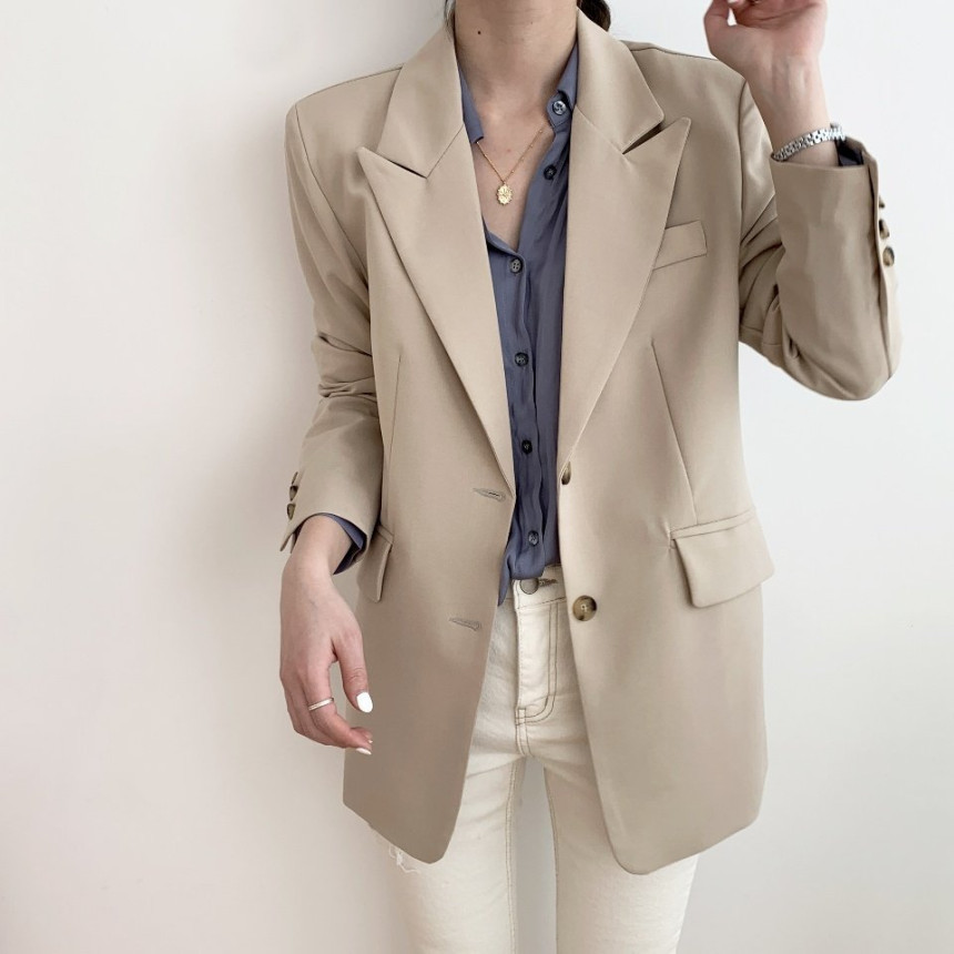 Comelsexy Autumn Winter Minimalist Blazer with Belt Single Breasted Long Sleeve Formal Chic Women Jacket Outwear Female 210515