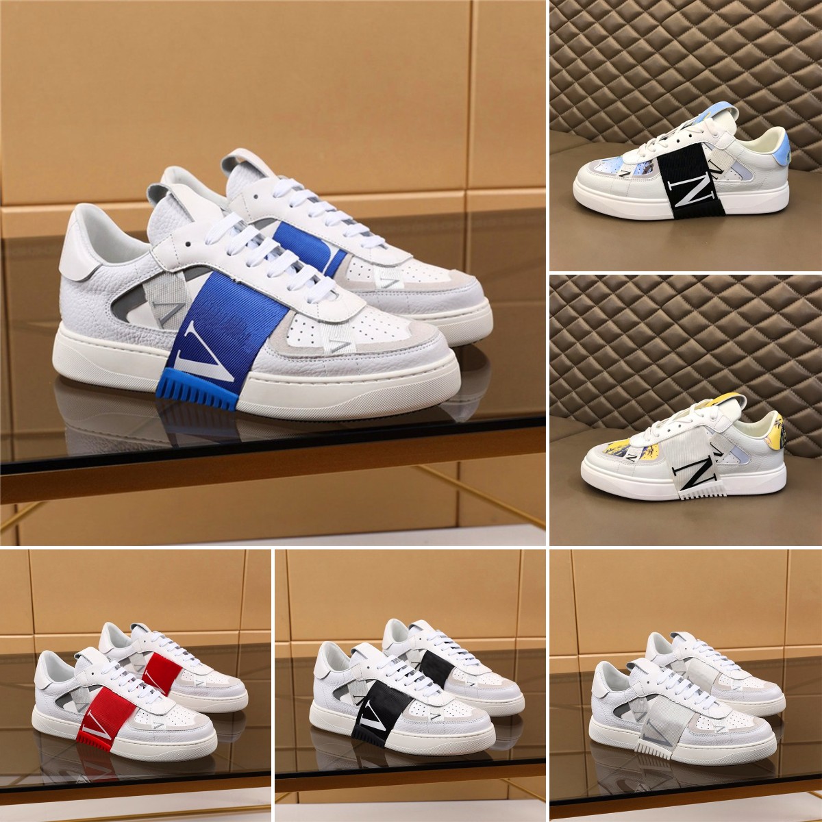 Designers VL7N Sneaker Luxurys Designer Men Shoes Mid-top Calfskin Sneakers With Bands Rubber Sole Causal Shoe Box And Dust Bag Size 38-44
Designers VL7N Sneaker Luxurys Designer Men Shoes Mid-top Calfskin Sneakers With Bands Rubber Sole Causal Shoe Box And Dust Bag Size 38-44