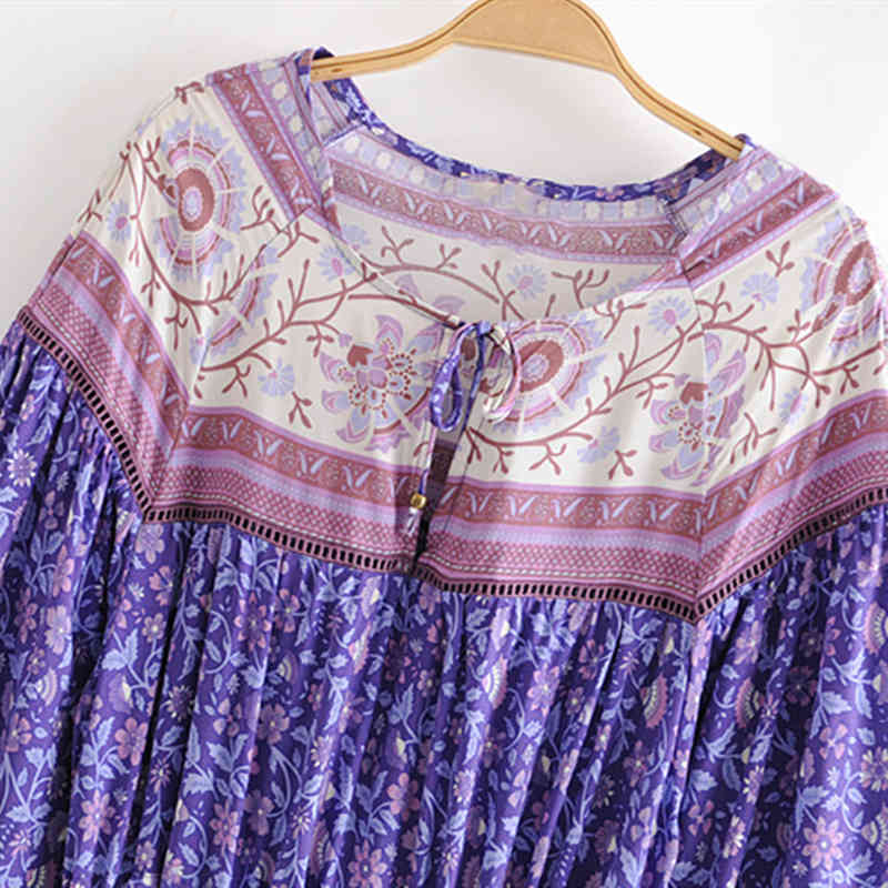 Chu Sau beauty Fashion Boho Style Floral Printed Maxi Dress Women Holiday Chic Lady's Sashes Dresses Female Beautiful Beachwear 210508