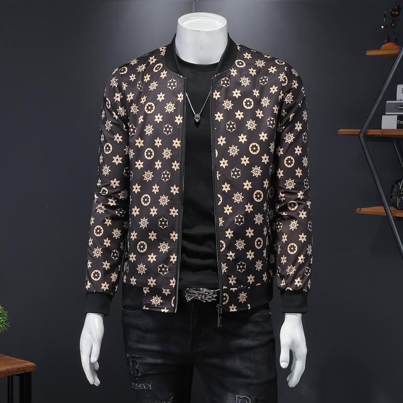 Designer High O-neck Quality Jacket Great Collar Classic Dots Male Outerwear Coat Big Size Clothes 4XL 5XL 8D61, Brown
Designer High O-neck Quality Jacket Great Collar Classic Dots Male Outerwear Coat Big Size Clothes 4XL 5XL 8D61, Brown