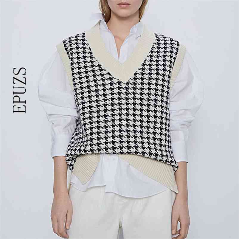 women fashion oversized knitted vest sweater V neck sleeveless houndstooth loose female waistcoat chic tops 210521, Khaki
women fashion oversized knitted vest sweater V neck sleeveless houndstooth loose female waistcoat chic tops 210521, Khaki