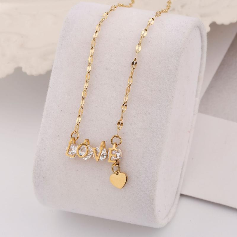 Pendant Necklaces Gold Plated 316L Stainless Steel Crystal Love Necklace Women Accessories, Sparkling Lip Chain Heart Pendants Jewelry
Pendant Necklaces Gold Plated 316L Stainless Steel Crystal Love Necklace Women Accessories, Sparkling Lip Chain Heart Pendants Jewelry
